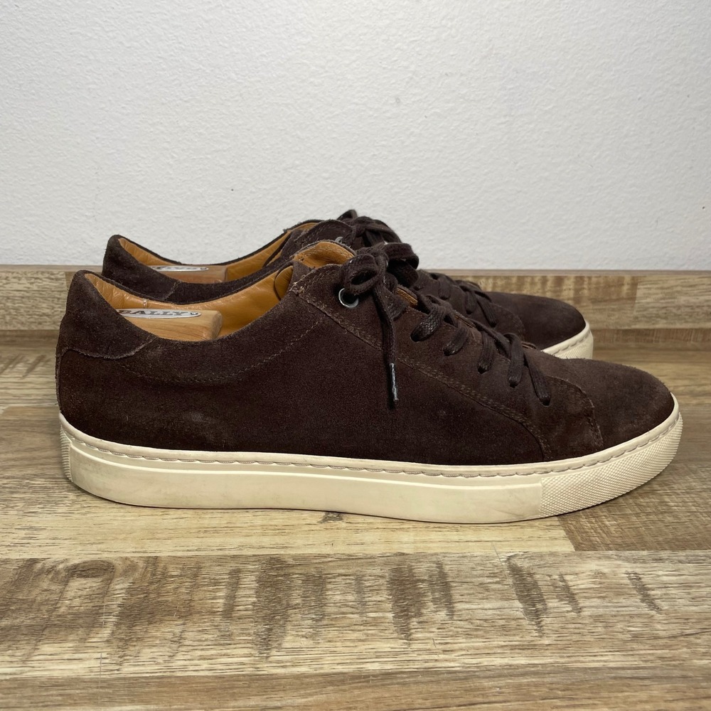 Suitsupply Mens Dark Brown Calf Suede Low Top Sneakers EU 42 US 9 Made in Italy